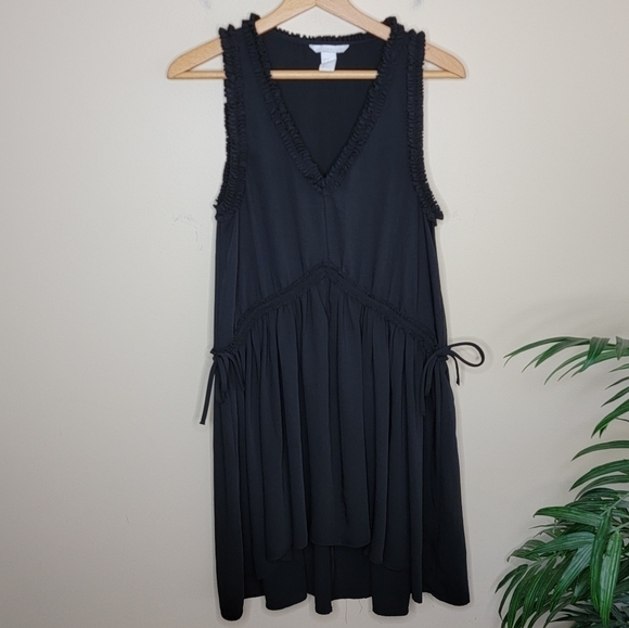 H&M | Black Sleeveless Dress with Gathered Details Size 6 - Picture 1 of 5
